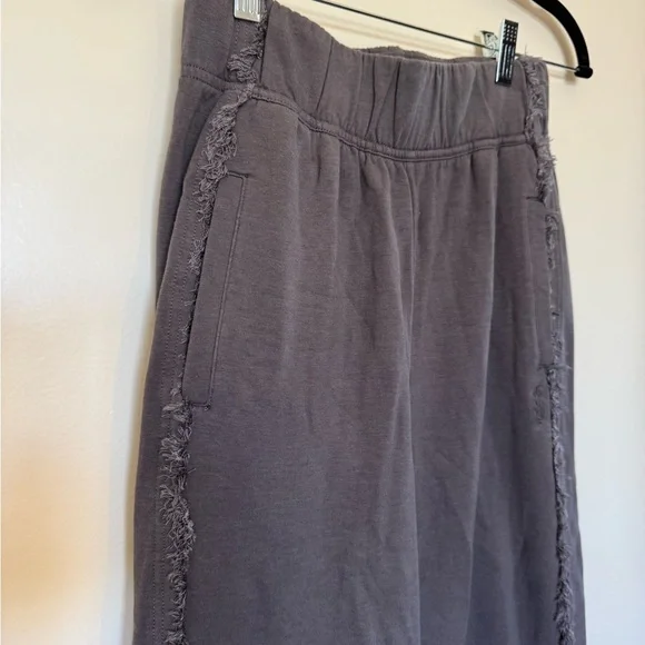 Free People Movement Where The Wind Blows Grey Fringe Jogger Sweatpants Size XS - Picture 7 of 13
